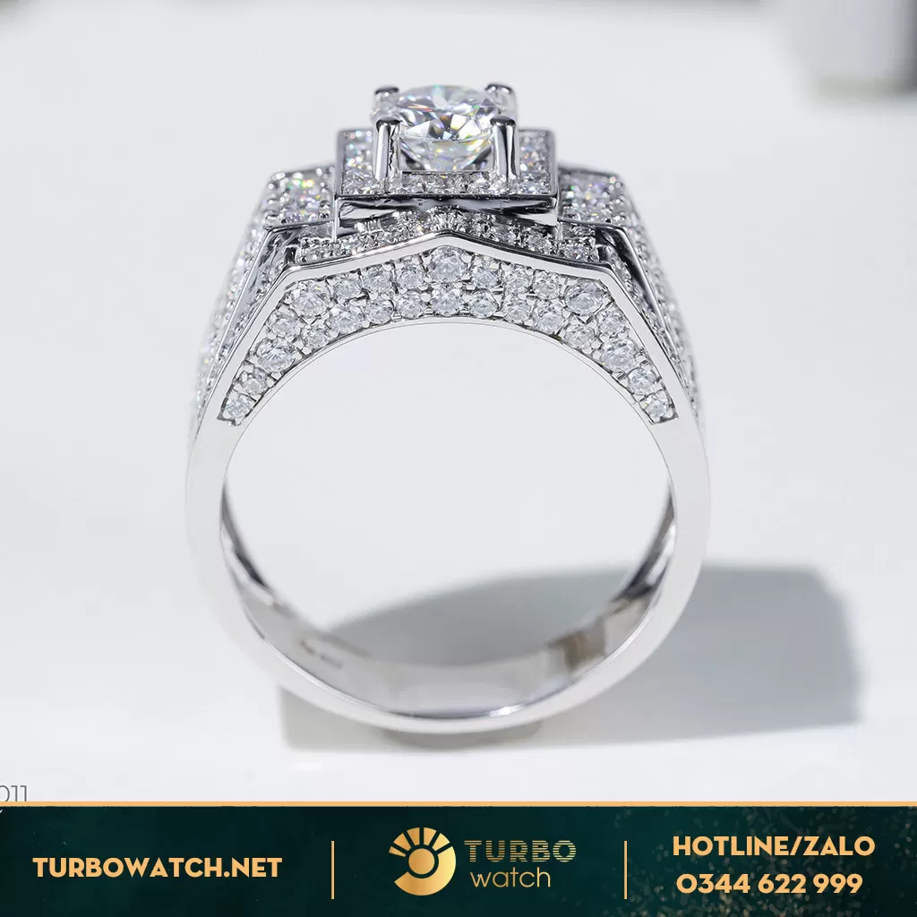 NHẫn Nam Vàng Trằng Diamonds 