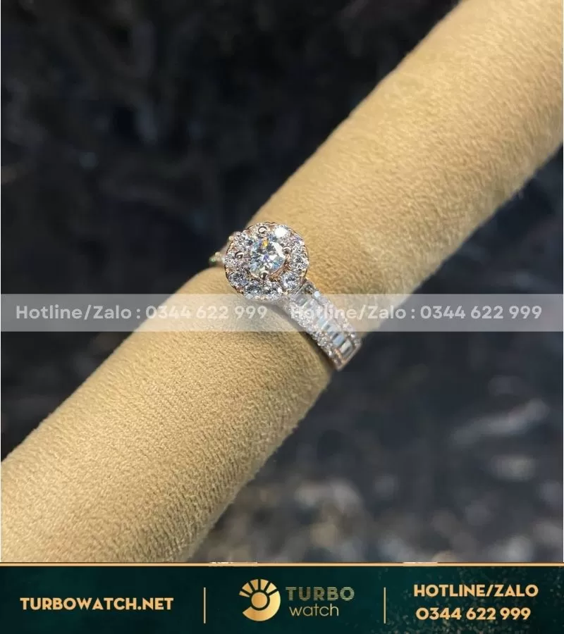 Nhẫn nữ chế tác vàng 18k,kim moissanite N058