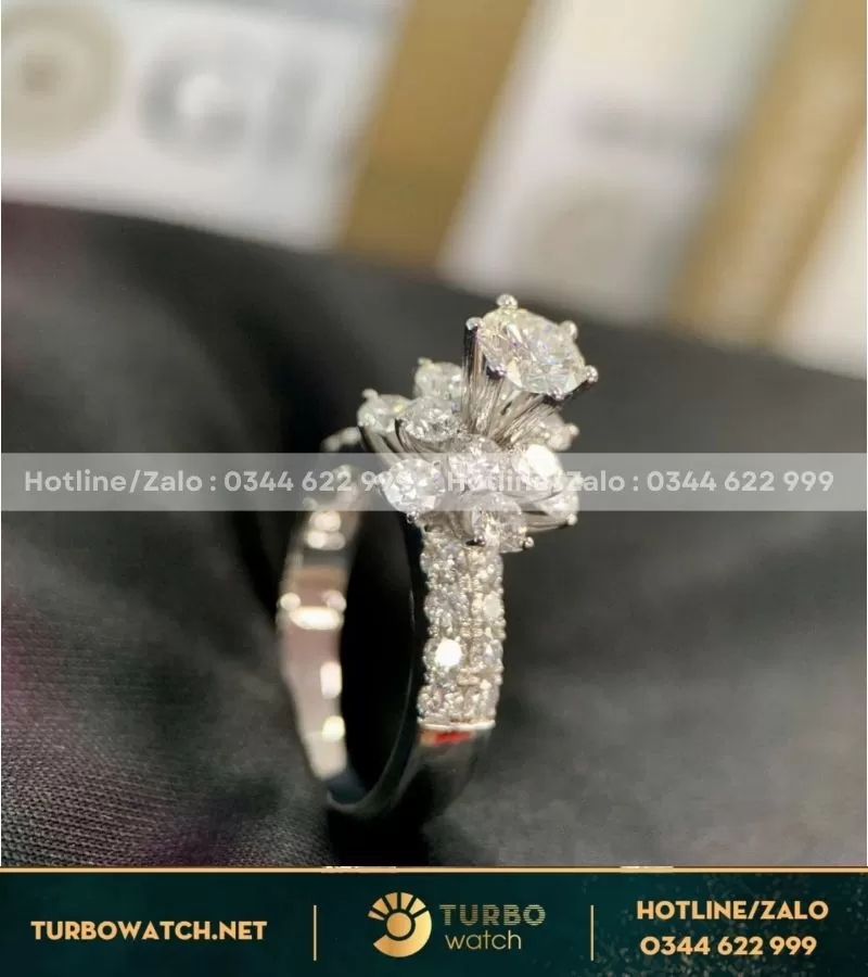 Nhẫn nữ chế tác vàng 18k,kim moissanite N060