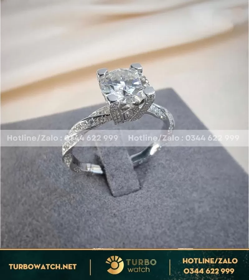 Nhẫn nữ vàng thiết kế vàng 14k,kim moissanite N090