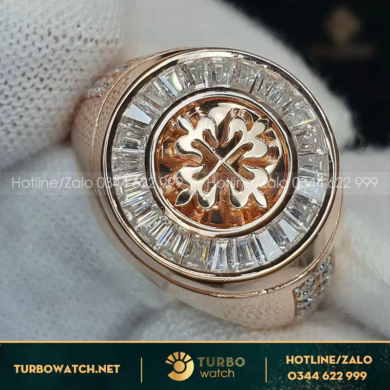Nhẫn patek vàng 18k kim cương thiên nhiên