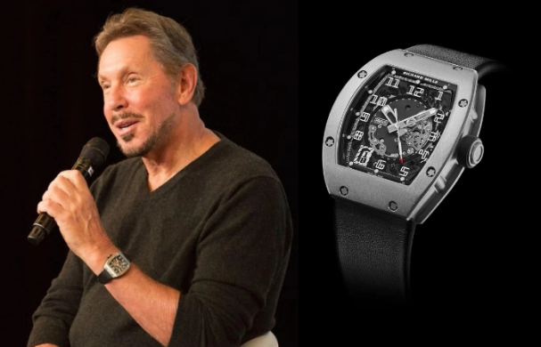 Larry Ellison và chiếc đồng hồ Richard Mille RM005 trên tay