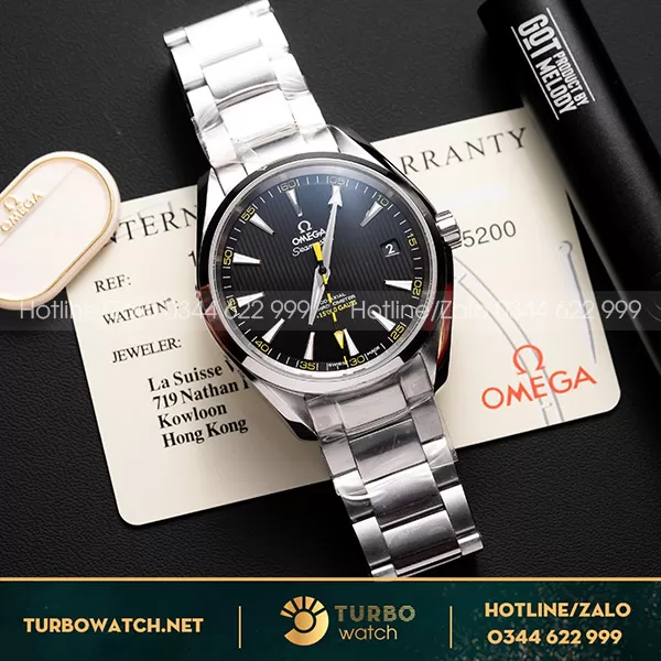 Omega Aqua Terra 231.10.42.21.01.003 Vỏ trắng mặt đen Replica VS Factory