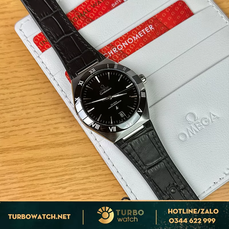 Omega Constellation replica 41mm viền ceramic