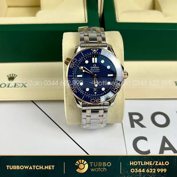 Omega seamaster 300 demi blue vs factory