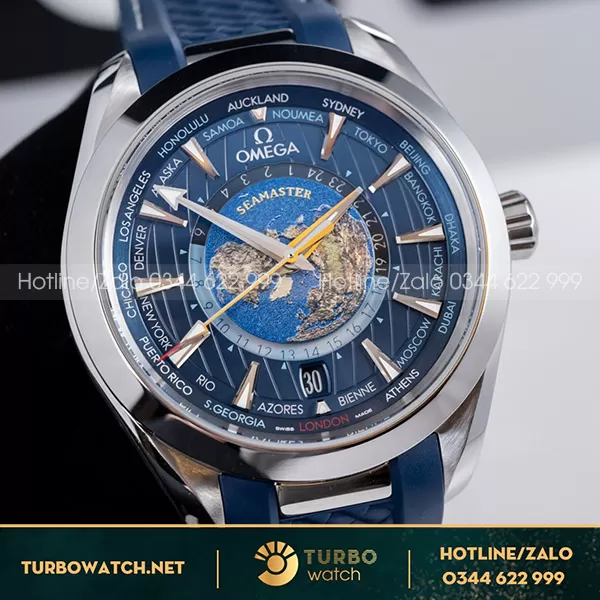Omega Seamaster Aquatera xem giờ tất cả các nước trên TG chỉ bằng 1 chiếc đồng hồ nhà máy VS Rep 1:1