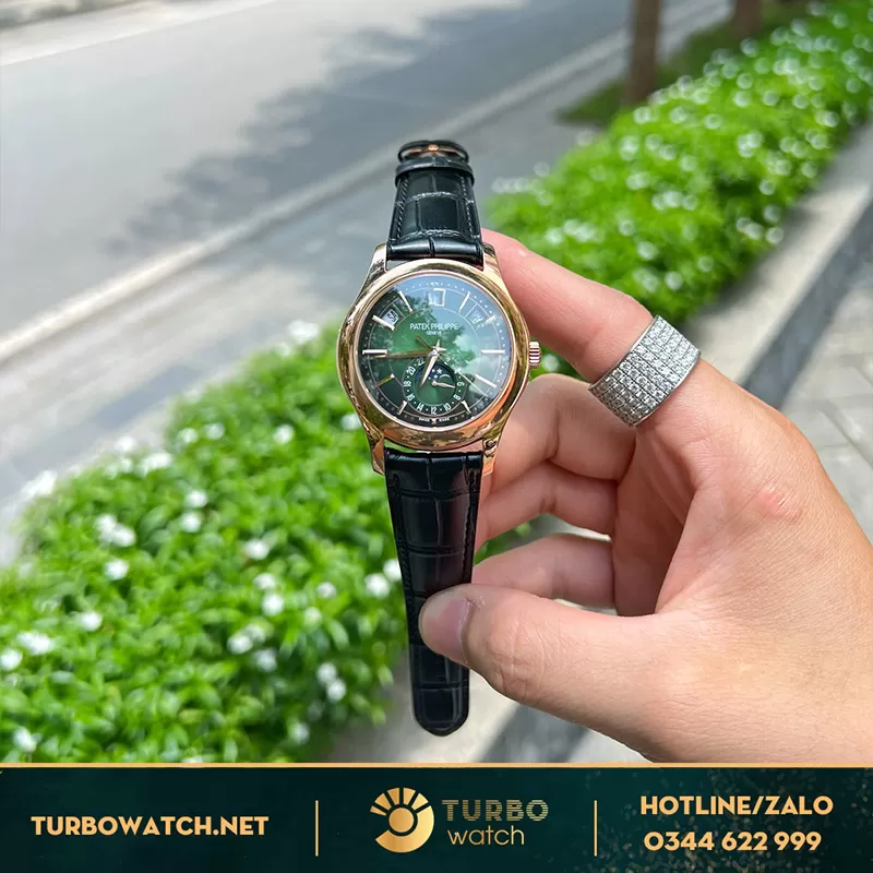 Patek philippe 5205r fake mặt xanh green