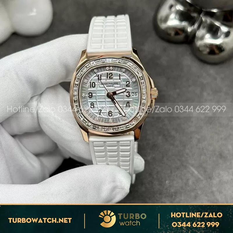 Patek philippe aquanaut 5072r-001 chế tác rose gold 18k diamond