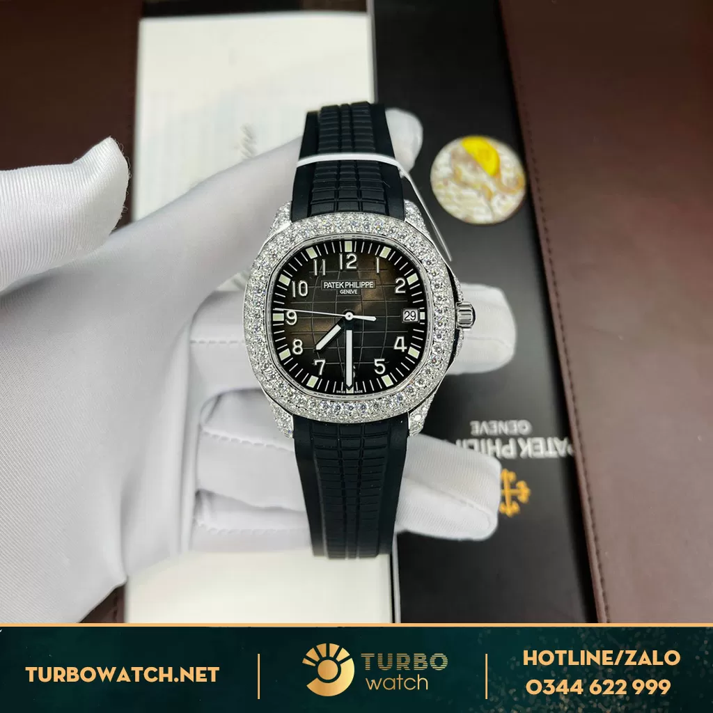 Patek philippe aquanaut 5167 độ full kim cương moissanite