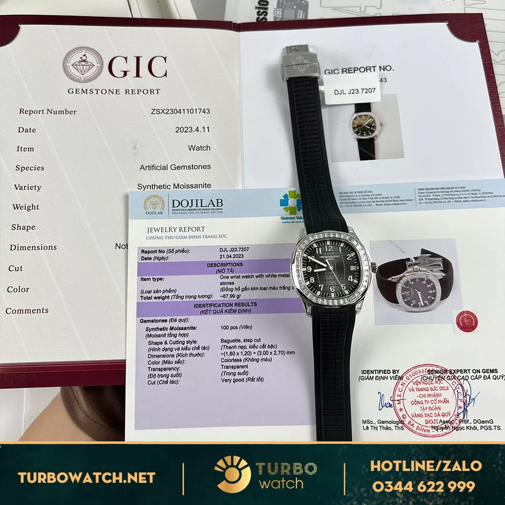 Patek philippe aquanaut 5167 độ kim cương moissanite baguette fake