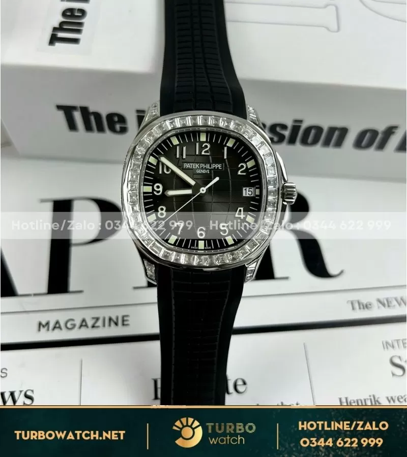 Patek philippe aquanaut 5167 độ kim cương moissanite baguette fake