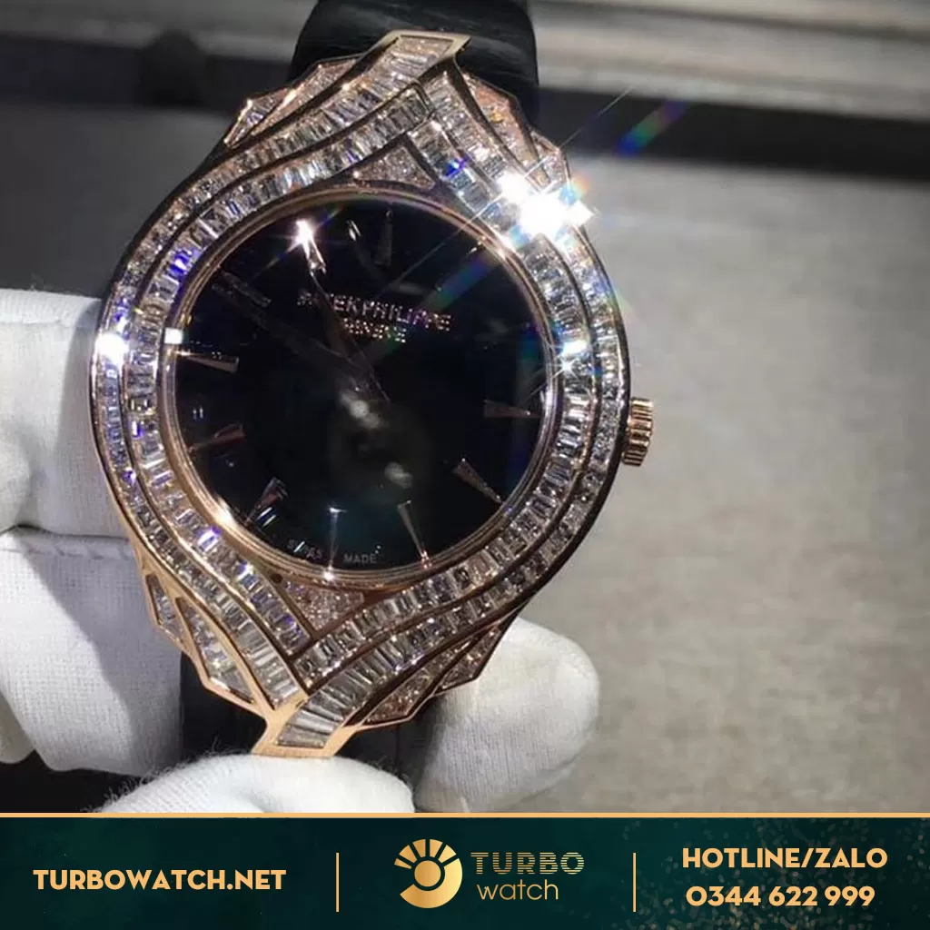 Patek philippe Chế Tác Vàng Nguyên Khối 18K Kim Cương Thiên Nhiên