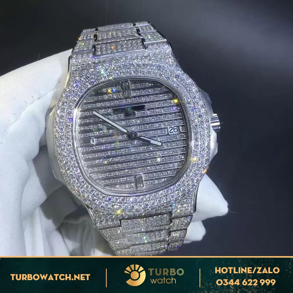 PATEK PHILIPPE NATILUS DIAMOND 5719/10G-010 VÀNG KHỐI 18K FULL KIM CƯƠNG THIÊN NHIÊN CHẾ TÁC