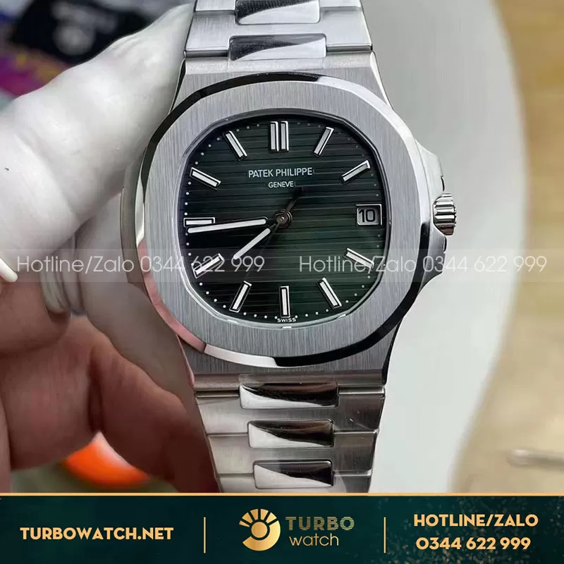Patek philippe nautilus 5711 green dial tinh chỉnh mặt và dây siêu sắc nét