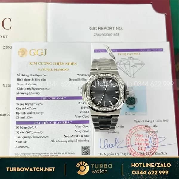 Patek philippe nautilus 5711 tinh chỉnh mặt số viền kim cương thiên nhiên 