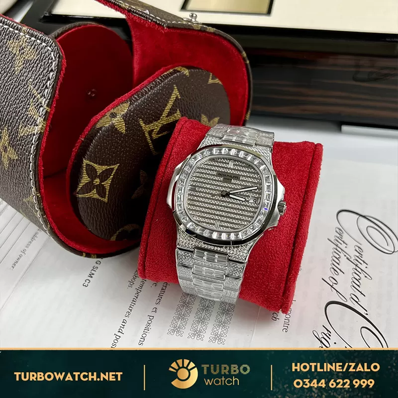 Patek philippe nautilus 5719 fake full đá cz