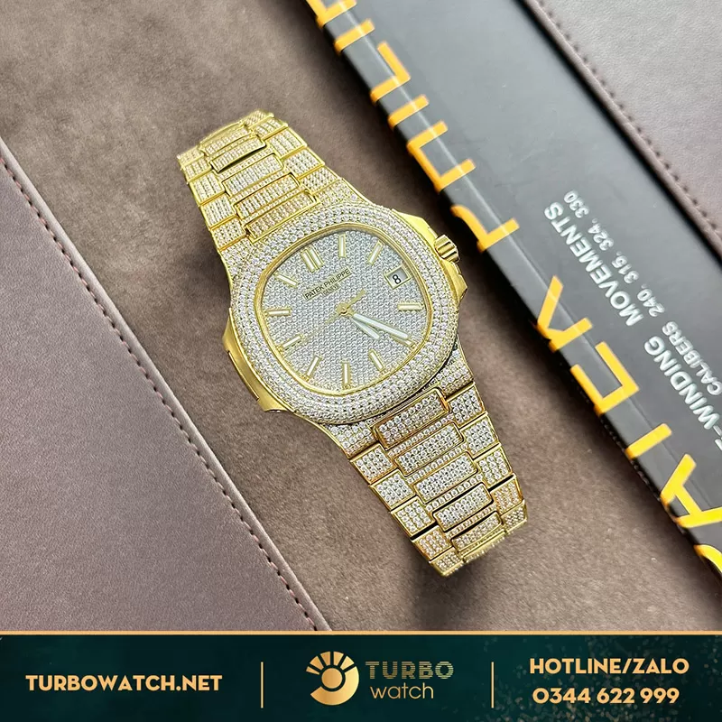 Patek philippe nautilus 5719 full diamond yellow gold