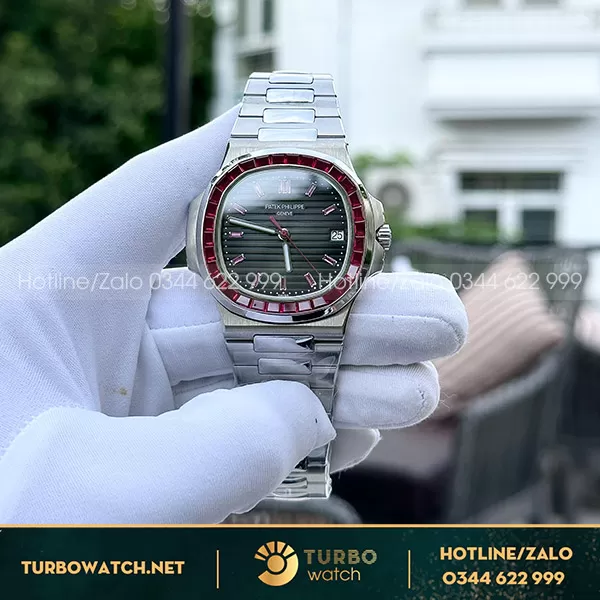 Patek philippe nautilus 5723 ruby tổng hợp dial tinh chỉnh siêu sắc nét