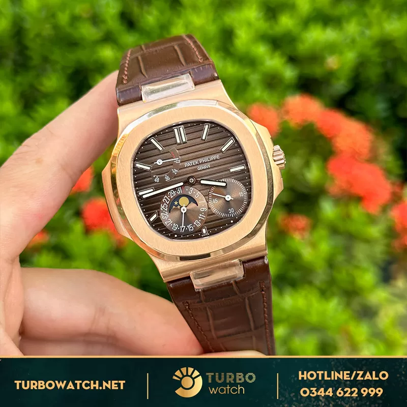 Patek philippe nautilus replica 5712r rose gold dây da