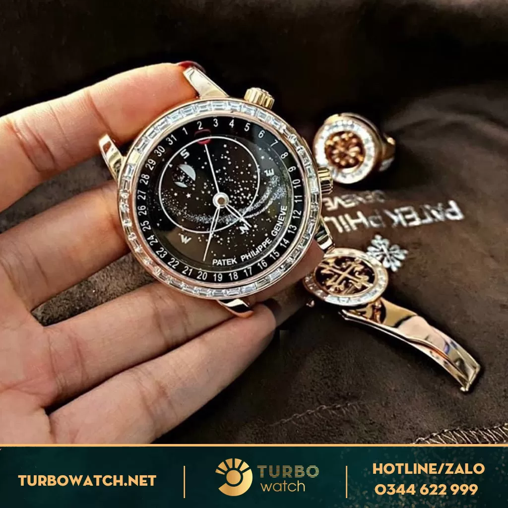 PATEK PHILIPPE SKY MOON 6104R VÀNG HỒNG 18K KIM CƯƠNG THIÊN NHIÊN CHẾ TÁC