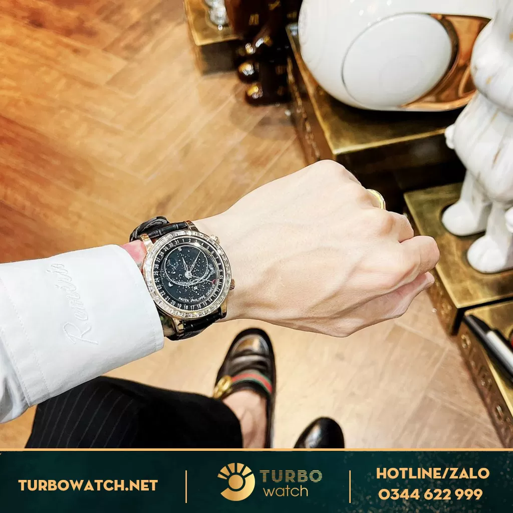 PATEK PHILIPPE SKY MOON 6104R VÀNG KHỐI 18K KIM CƯƠNG BAGUETTECHẾ TÁC