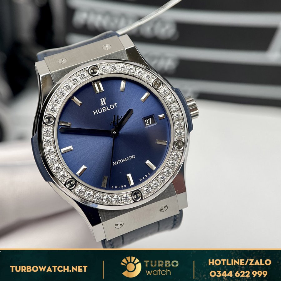 Đồng Hồ Hublot Classic Fusion Fake 1-1 Xanh Navy Diamonds