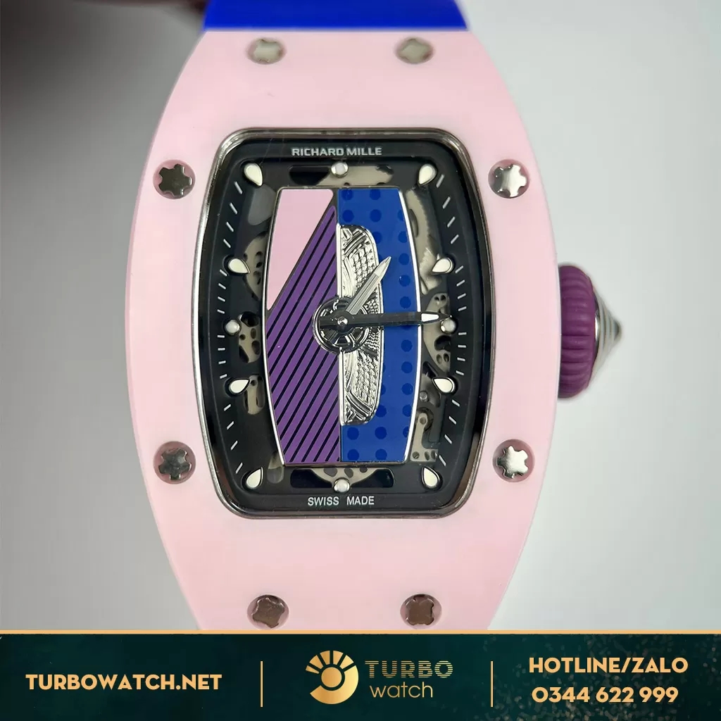 Richard Mille 07-01 Ladies Vỏ Ceramic Trắng Mặt Skeleton Replica 