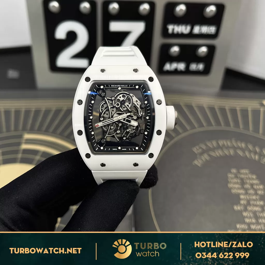 Richard Mille Rep 1:1 RM055 Ceramic Trắng 