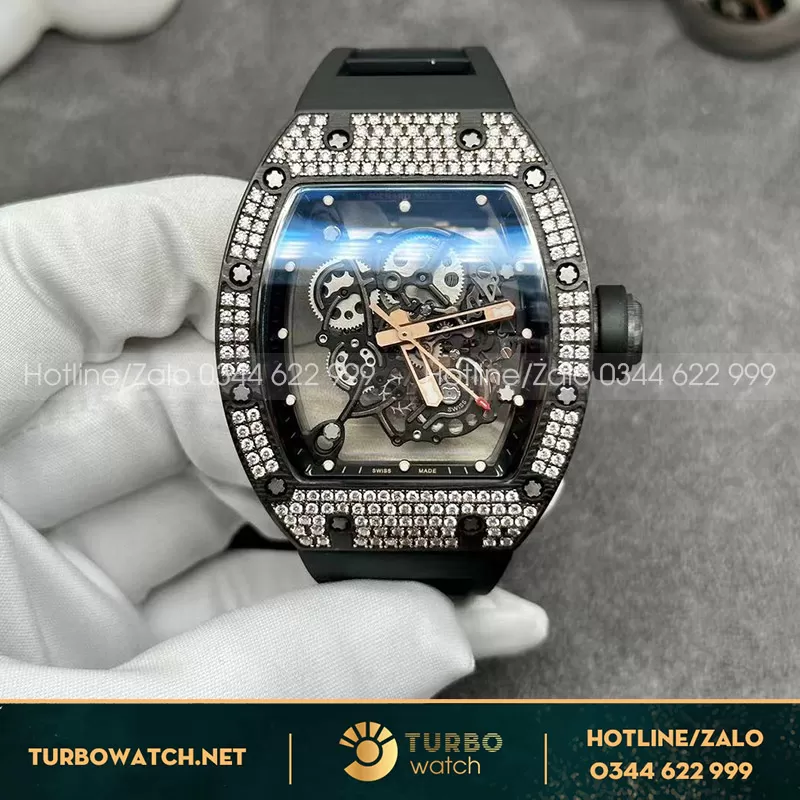 Richard mille RM 055 bubba watson 18k rose gold dimond carbon NTPT