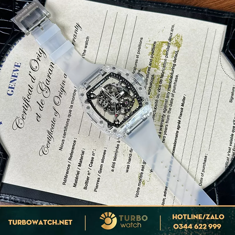 Richard Mille Rep 1 1 RM 055 Vỏ Saphire Trong Suốt
