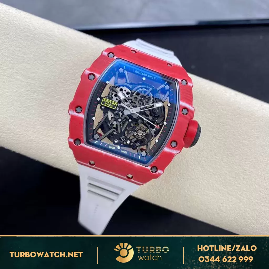 Richard mille RM 35-02 red carbon góc 4h quay