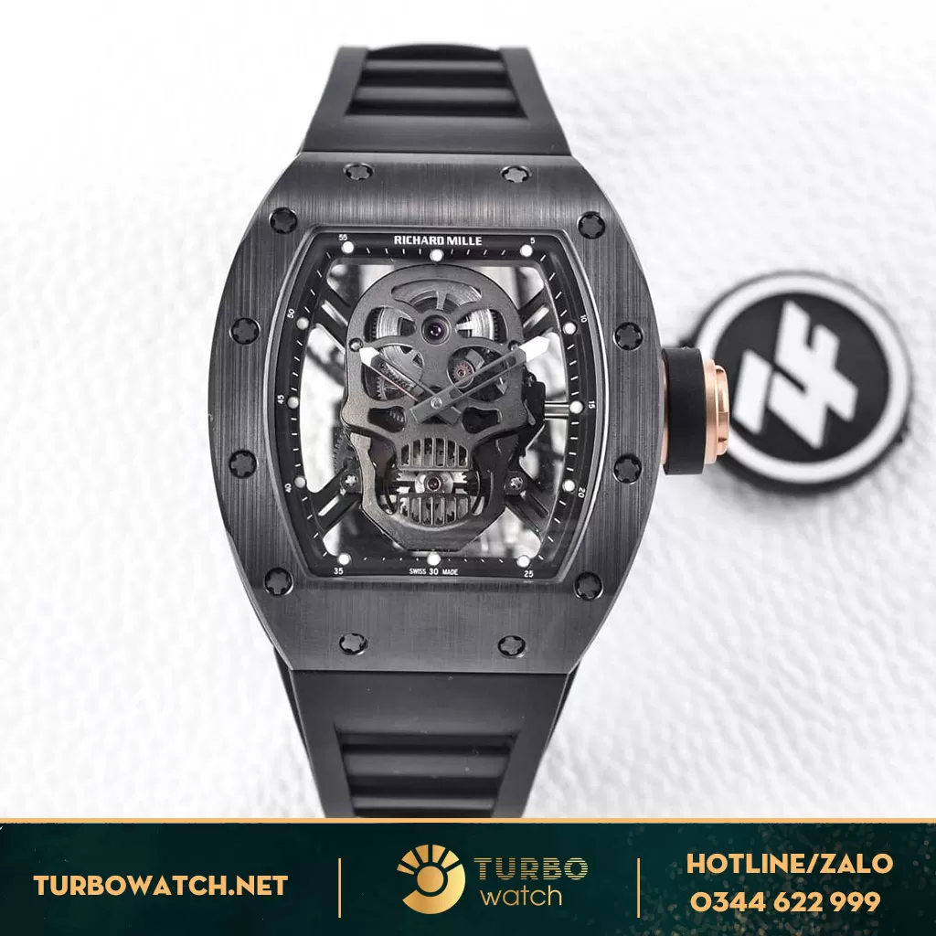 Richard Mille RM 52-01 Rep 1 1 White Carbon Skull Nhà Máy Zf