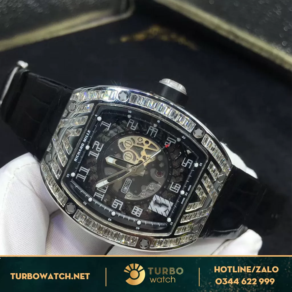 Richard Mille RM010 Chế Tác Vàng Khối 18K Kim Cương baguette