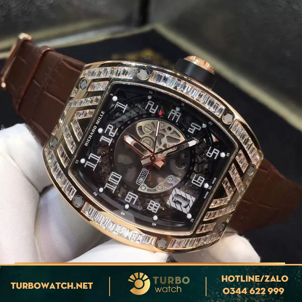 Richard Mille RM010 Vàng Khối 18K Kim cương Thiên Nhiên 