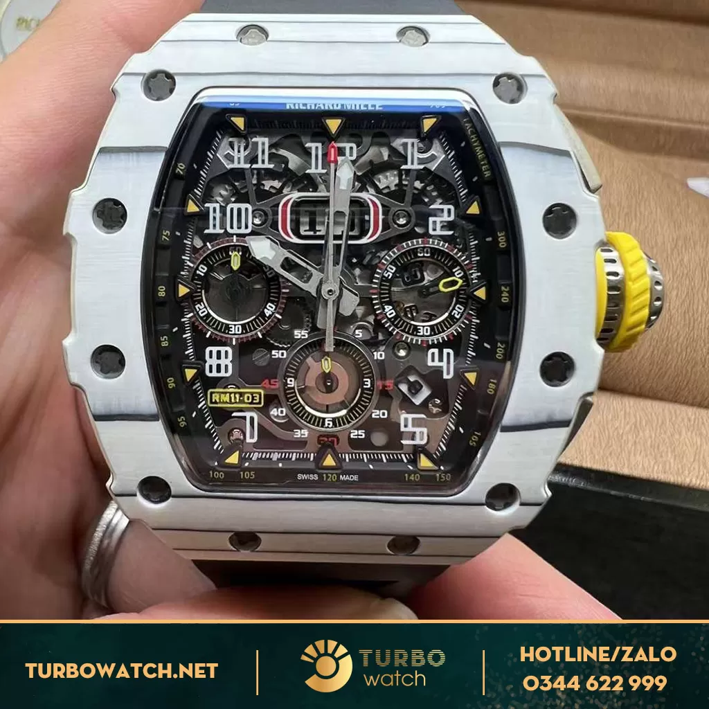 Richard mille RM11-03 tinh chỉnh ceramic trắng