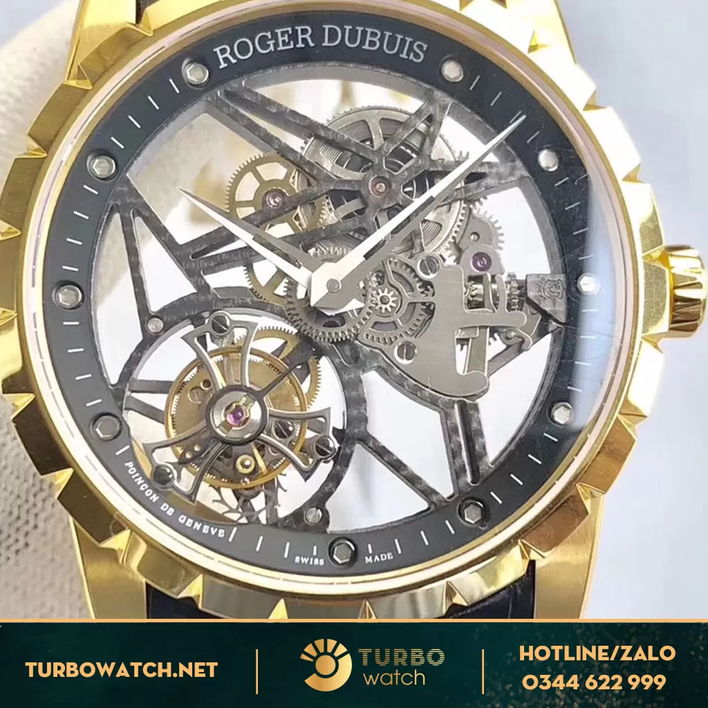 ROGER DUBUIS EXCALIBUR SKELETON FLYING TOURBILLON chế tac vàng khối 18k