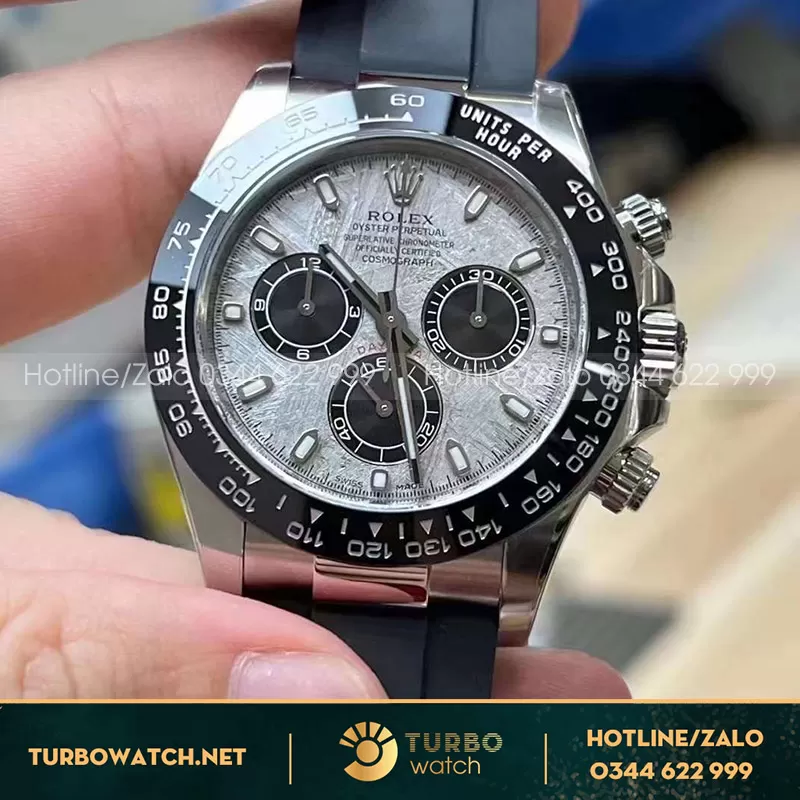 Rolex 116519LN daytona chế tác vàng trắng mặt thiên thạch