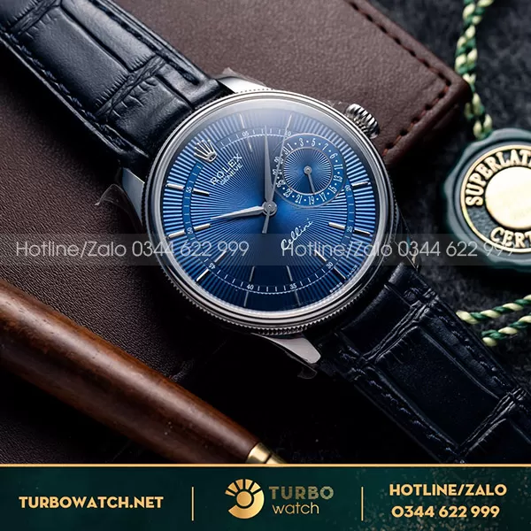Rolex Cellini Time 39mm Vỏ Trắng Mặt xanh MKS Factory Replica 1:1