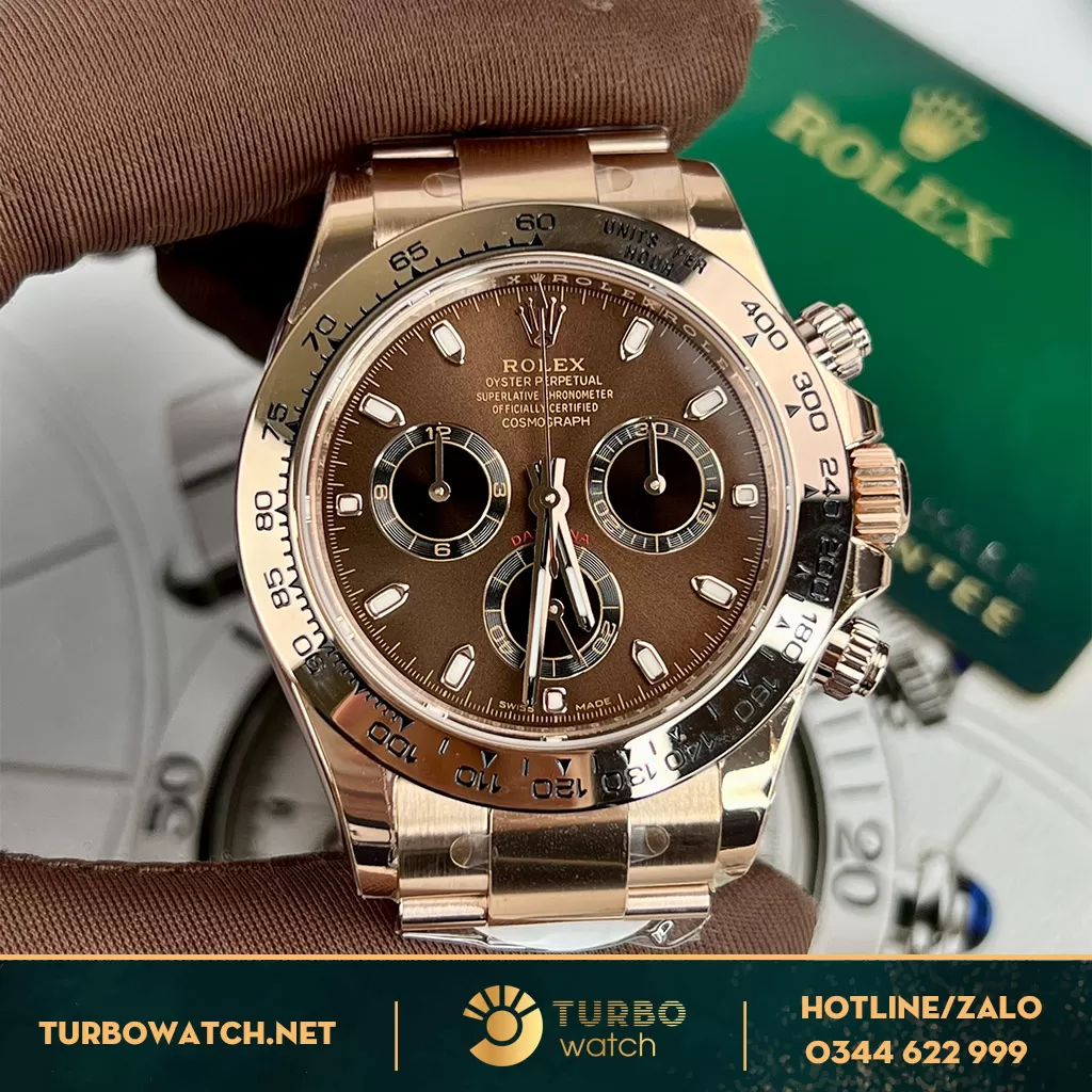 Rolex Cosmograph Daytona 116505 Mặt Số Đen Hồng Like Auth 