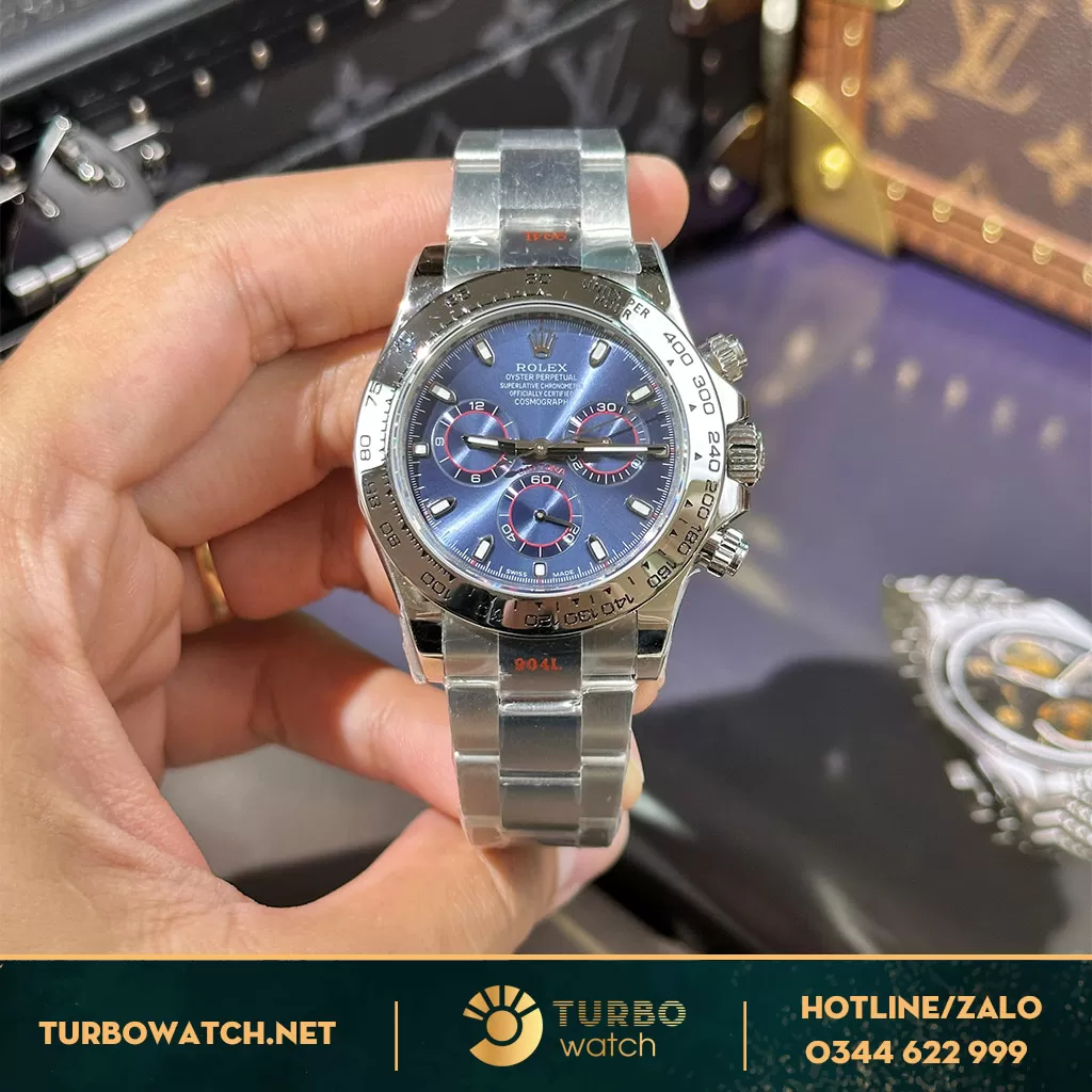 Rolex Cosmograph Daytona 116509 Mặt Số Xanh Siêu Cấp