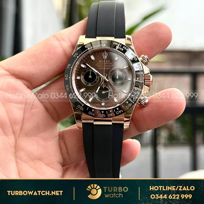 Rolex Cosmograph Daytona Everose Gold 116515Ln Rep 1 1 Chocolate Black Oysterflex