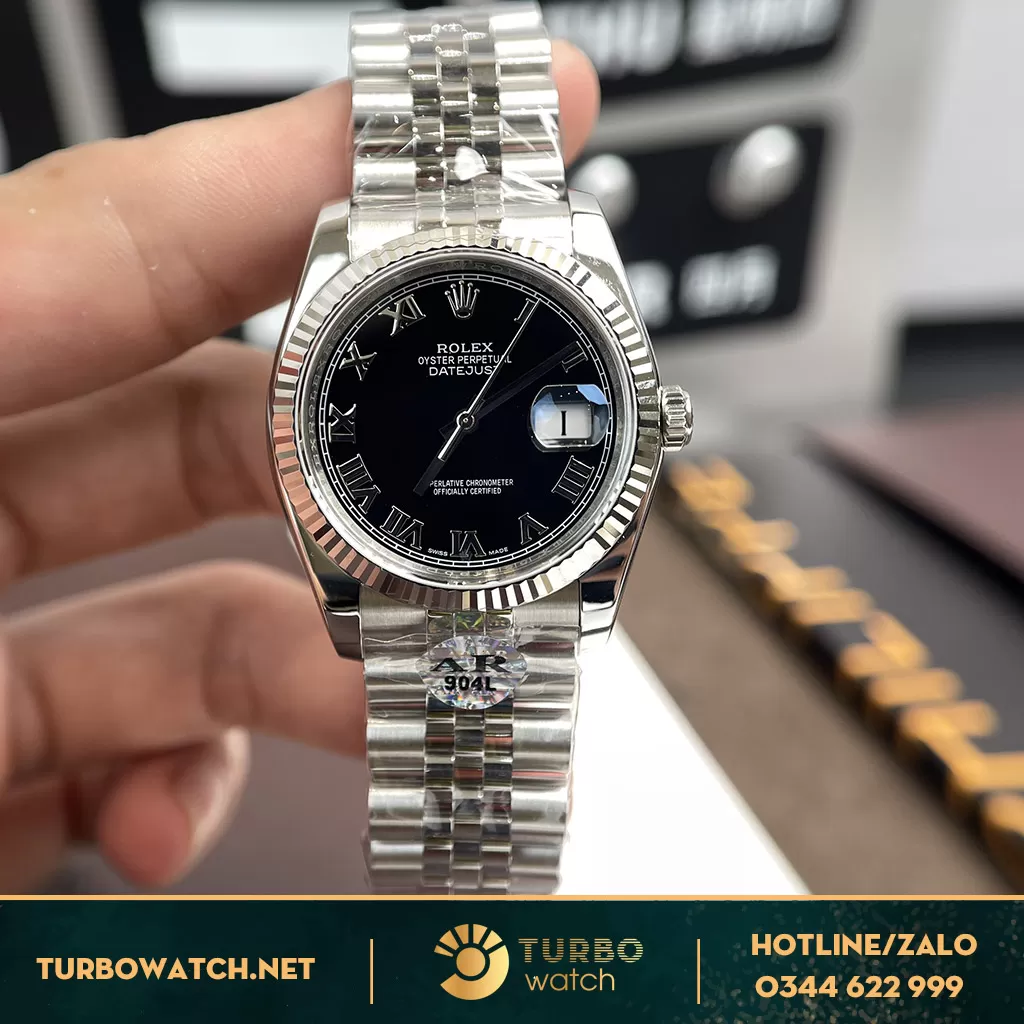 Rolex Datejust 1:1 Mặt Số đen Cọc Số La Mã