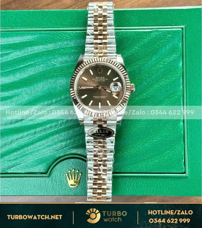 Rolex datejust 126331 demi rose gold clean factory fake
