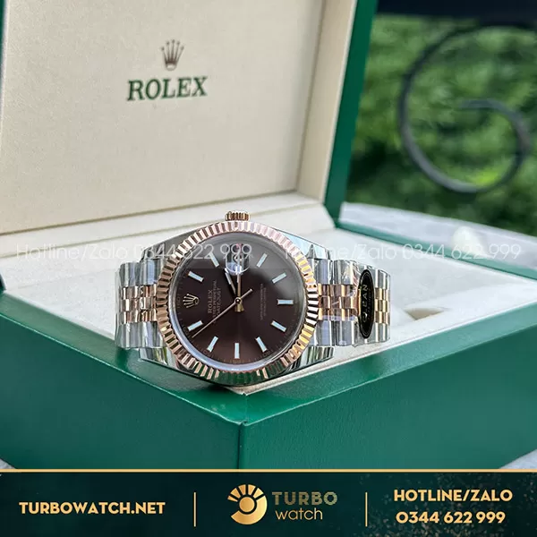 Rolex Datejust Rep 1 1 126331 Mặt Chocolate Cọc Số Dạng Quang Clean