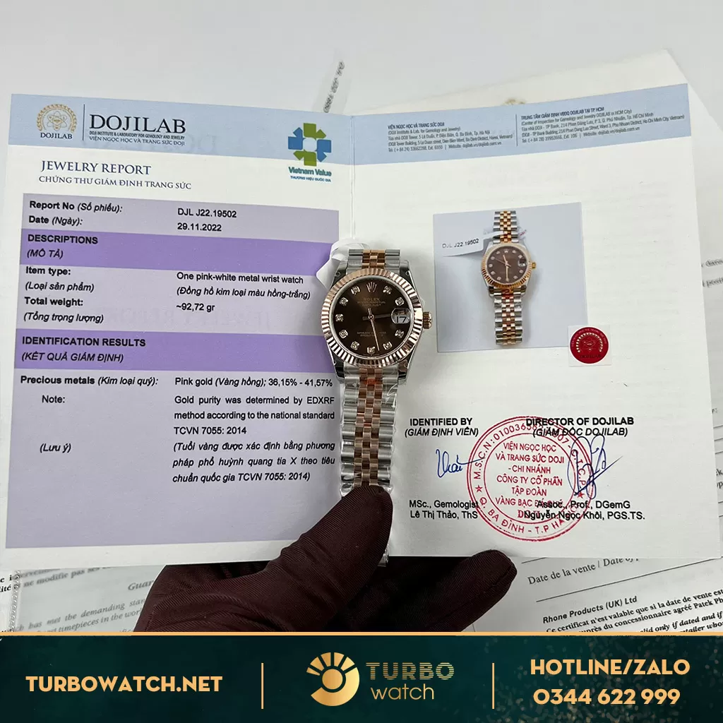 Rolex datejust 279271 bọc vàng 28mm full kiểm định