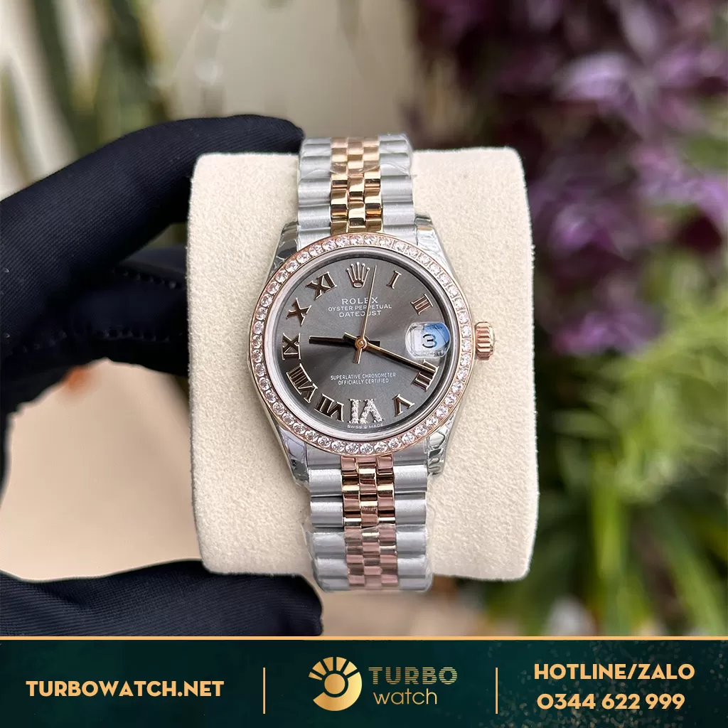 Rolex Datejust 31 278273 Mặt Số Xám Cọc Số La Mã Replica