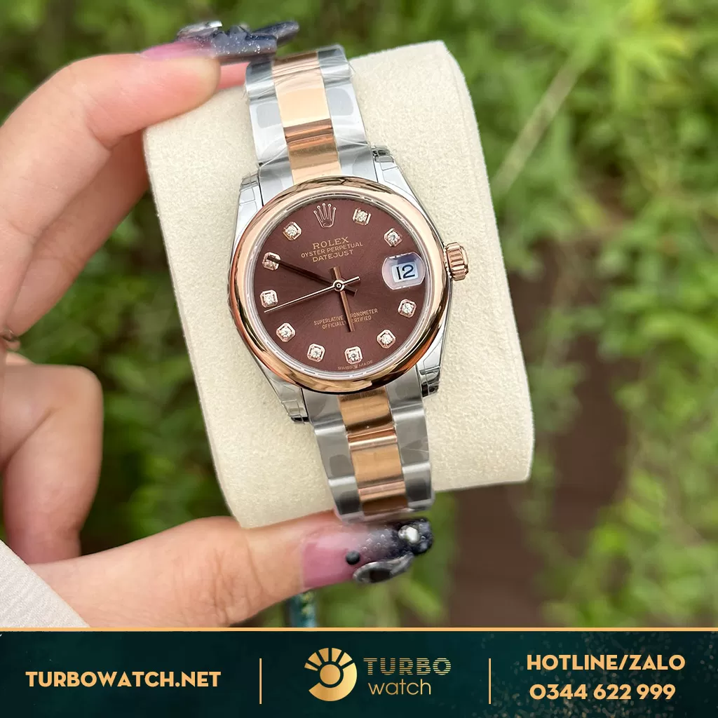Rolex Datejust 31 278341 Mặt Số Chocolate Dây Đeo Oyster nữ siêu cấp