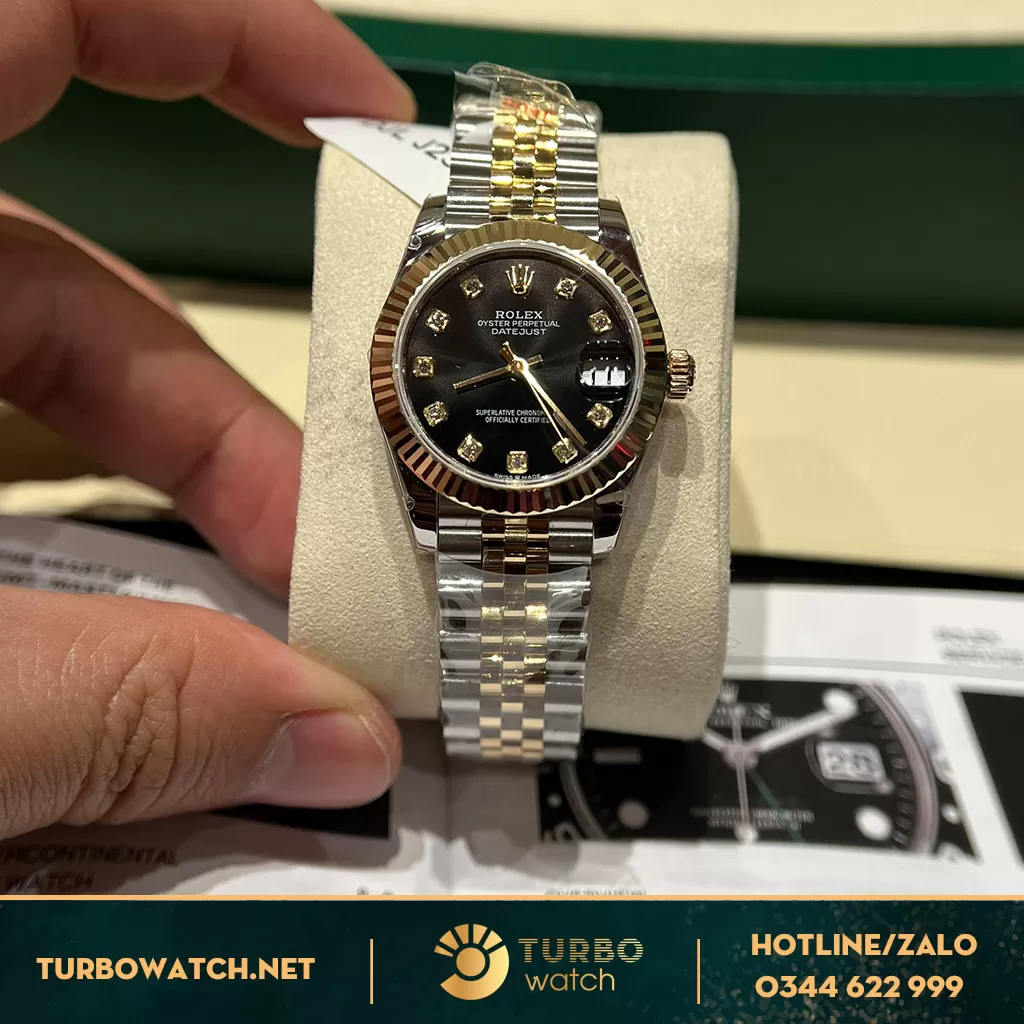 Rolex Datejust 31 Mặt Số Đen Nữ Siêu cấp 