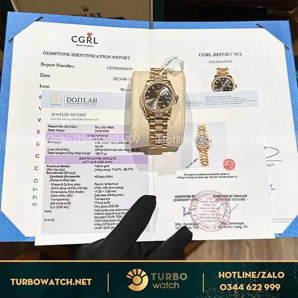 Rolex datejust 31mm bọc vàng độ kim cương moissanite