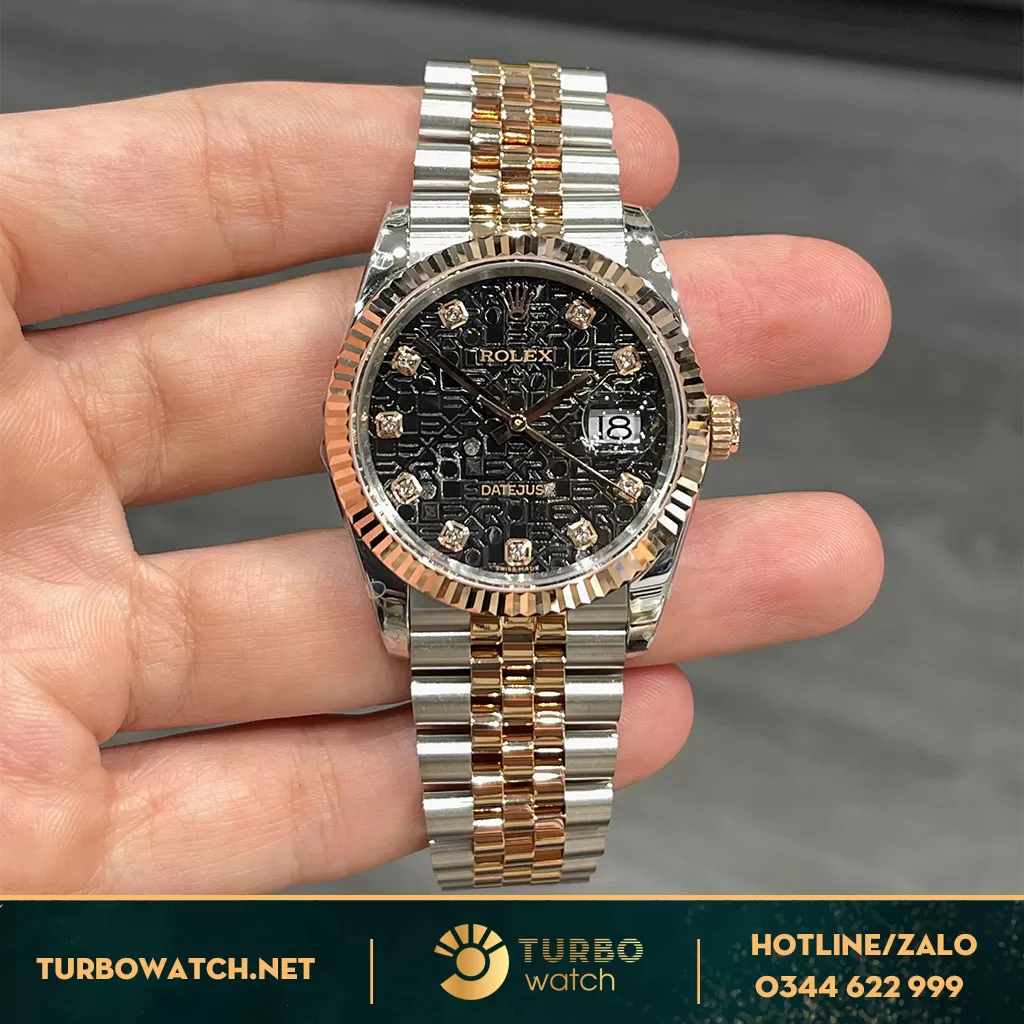 Rolex Datejust 36 116231 Mặt Số Vi Tính Đen Bọc vàng 18k 